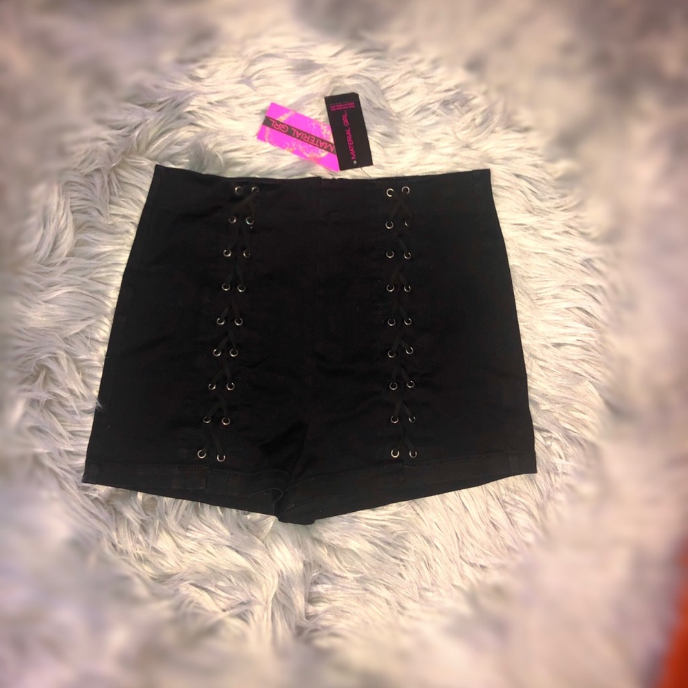 Double Strap Up High Waisted Shorts